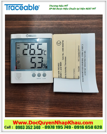 Traceable 4380, Nhiệt kế Văn phòng –20°C đến 60°C 4380 Traceable @ Humidity Radio Signal Remote Thermometer